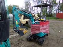 New AGT Industrial H15 Mini Excavator with Open Cab, Canopy, Grader Blade,