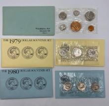 1979 & 1980 Dollar Souvenir Set and 1982 Philadelphia Mint Souvenir Set