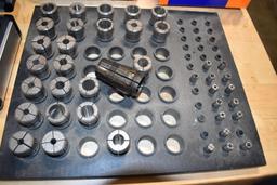 PARTIAL HAAS COLLET SET AND COLLETS IN BOARD