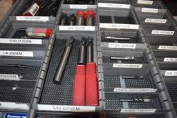 ASSORTED TOOLING IN THIS DRAWER; END MILLS AND