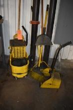 MOP BUCKET WITH MOP, BROOM AND DUST PAN