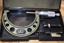 MITUTOYO OUTSIDE MICROMETER, 2"-3"/.0001" WITH CASE