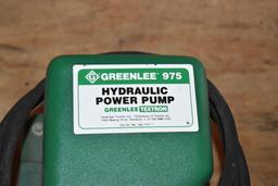 GREENLEE 975 HYDRAULIC POWER PUMP, LOCATED IN SHED