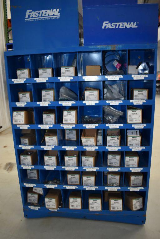 MOBILE FASTENAL DOUBLE SIDED W/42 COMPARTMENT PARTS UNIT,