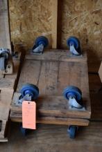 (2) WOOD DOLLIES, 24" X 18", 4" CASTERS, LOCATED IN SHED