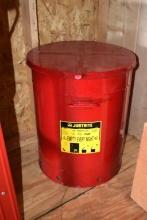 JUSTRITE OILY WASTE CAN, 21 GALLON, MODEL 09700 RED