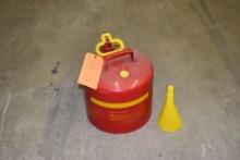 EAGLE 5 GALLON GAS CAN W/FUNNEL SAFETY CAN
