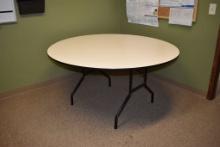 ROUND FOLDING TABLE, 59-1/2" DIA., WHITEBOARD, FILE