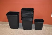 ASSORTED PLASTIC OFFICE TRASH CANS
