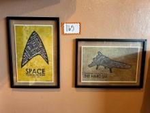 Framed "Star Trek" and "Battlestar" Wall Art