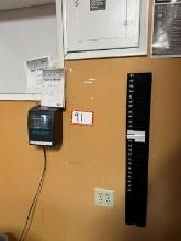 Lathem 7500E Atomic Time Card System and Wall Rack