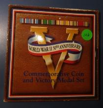 WORLD WAR 2 50TH ANNIV. COMMEM. COIN/MEDAL SET