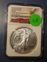 2016 AMERICAN SILVER EAGLE NGC MS-70