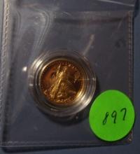 1999 ONE TENTH OZ. $5.00 GOLD GEM PROOF