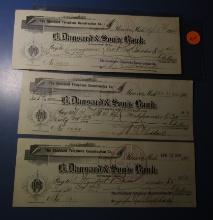 LOT OF THREE 1904 STODDARD TELEPHONE CANCELLED CHECKS (3 PIECES)