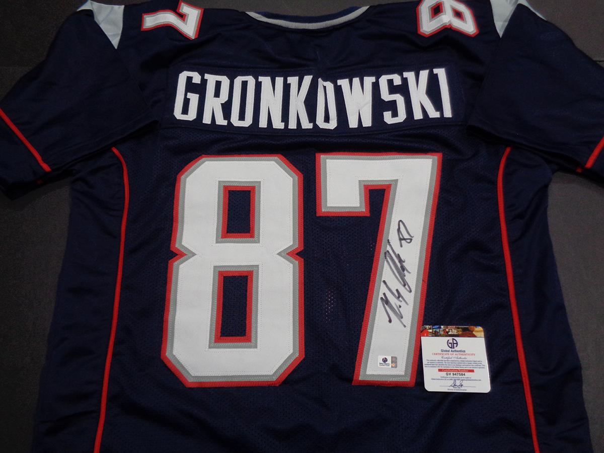 Rob Gronkowski New England Patriots Autographed Custom Football Jersey GA coa