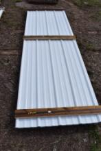 22 Pieces of 10' Sections of White Corrugated Metal Paneling