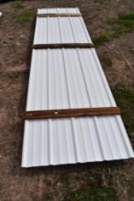 21 Pieces of 12' Sections of White Corrugated Metal Paneling