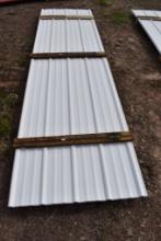 22 Pieces of 12' Sections of White Corrugated Metal Paneling
