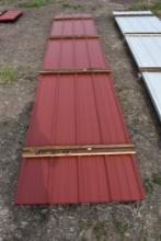 28 Pieces of 16' Sections of Red Corrugated Metal Paneling
