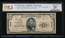1929 $5 Kingston PA National PCGS 25