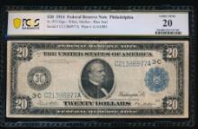 1914 $20 Philadelphia FRN PCGS 20