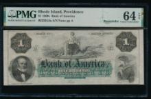 1860's $1 Providence RI Obsolete PMG 64EPQ