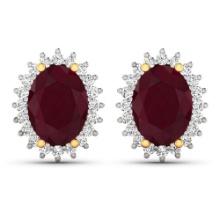 14KT Yellow Gold 3.00ctw Ruby and Diamond Earrings