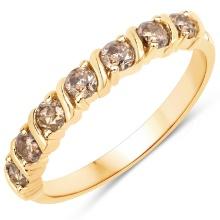 14KT Yellow Gold 0.55ctw Champagne Diamond Ring