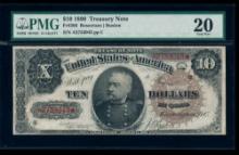 1890 $10 Treasury Note PMG 20