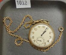 Elgin Pocket Watch with Chain.