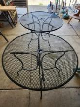 (2) Matching 42" Hampton Bay Round Metal Outdoor Patio Tables (located off-site, please read