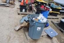 (2) Trash Cans, Electrical Panel Box, Flashing, Misc Electrical Wire