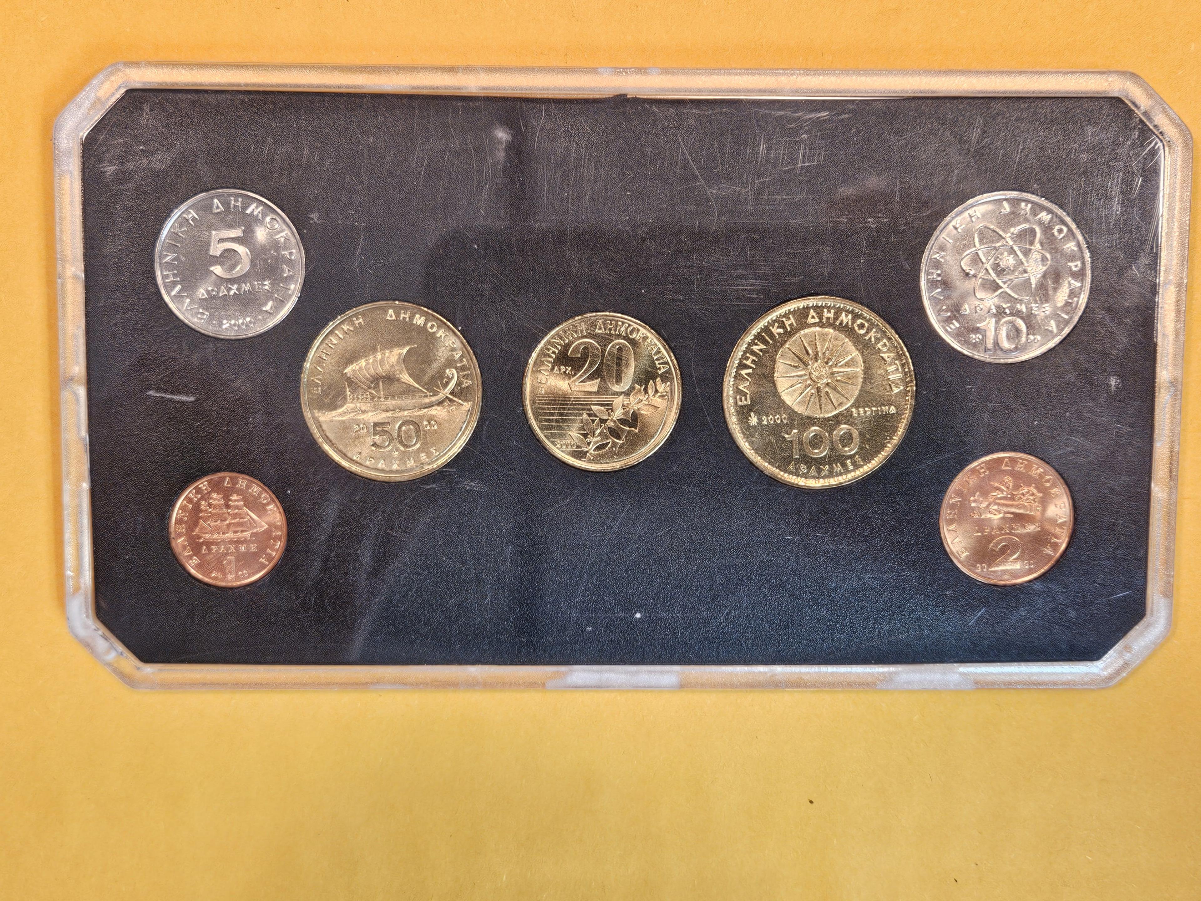 2000 Brilliant Uncirculated Greece 7-coin Set