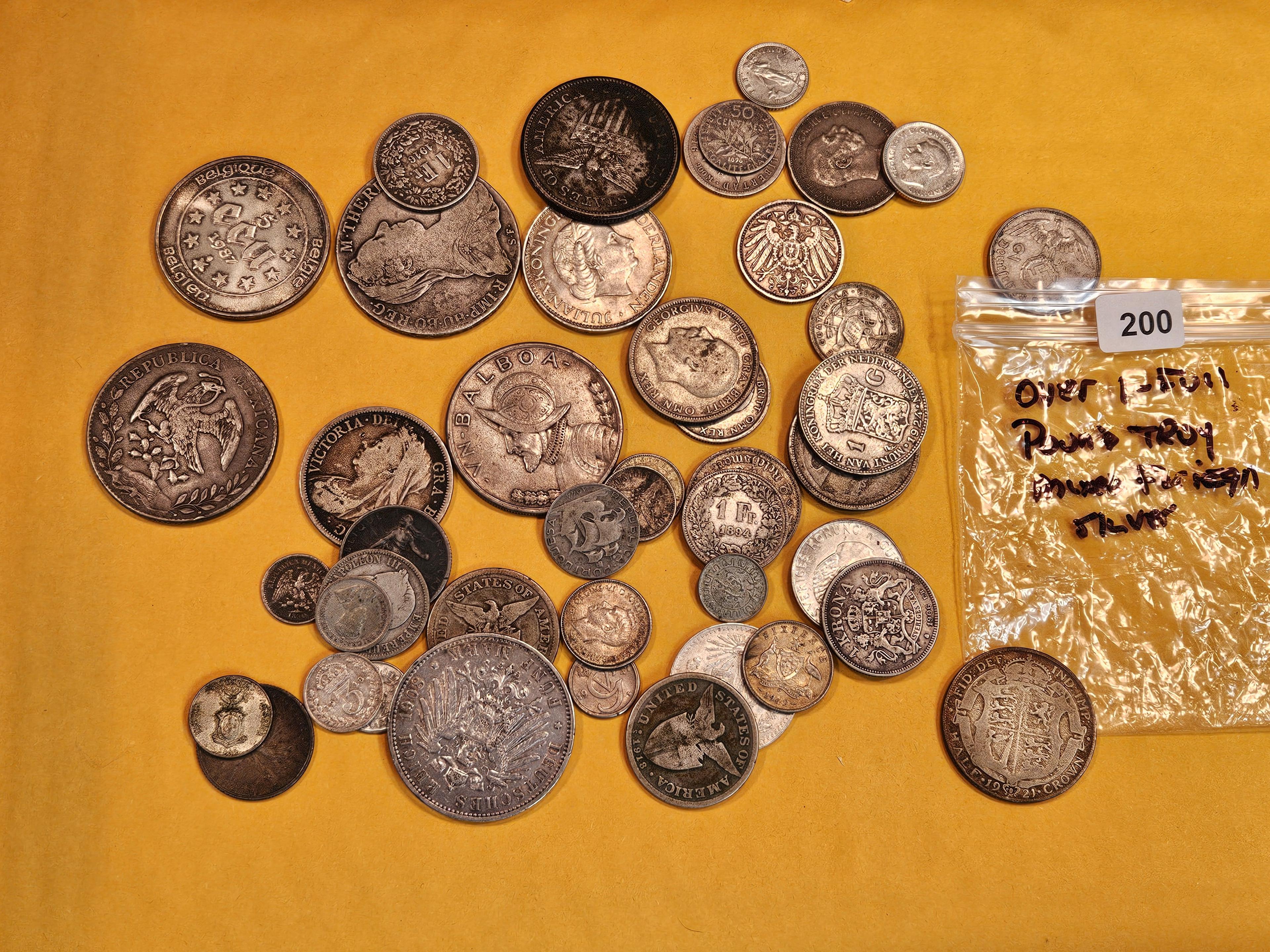 OVER ONE Troy POUND of mixed World SILVER coins