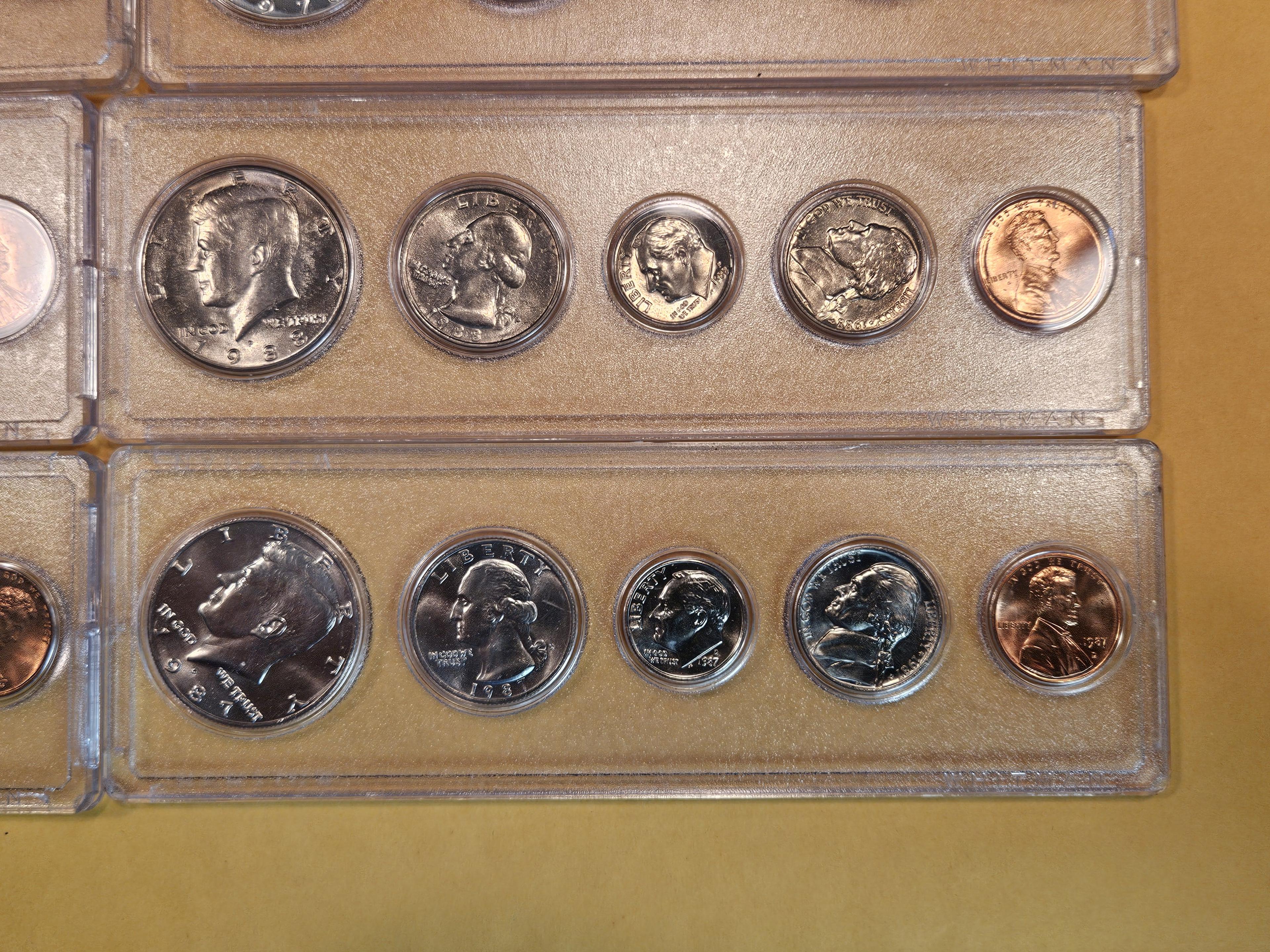 Six Brilliant Uncirculated Coin Year Sets