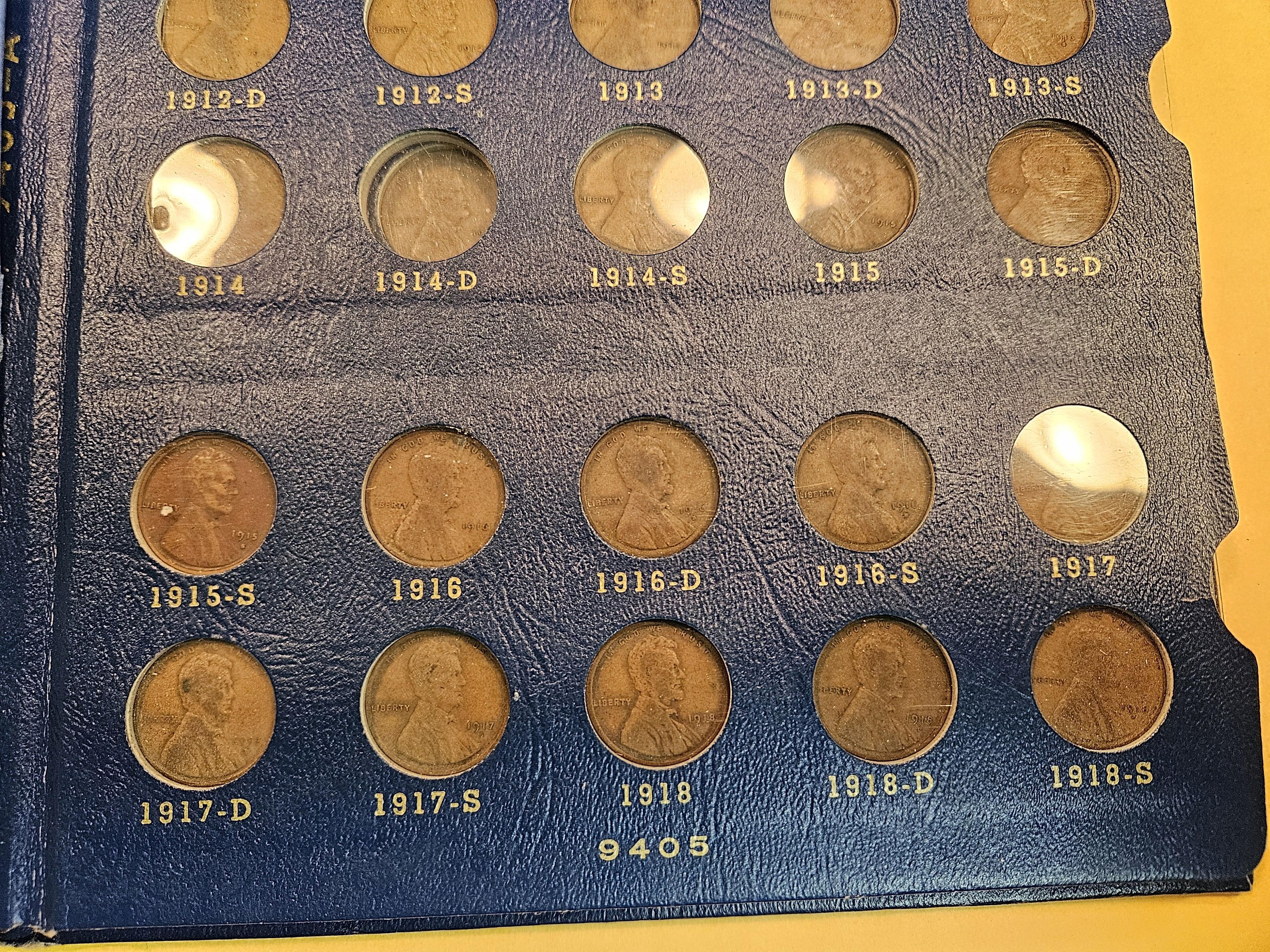 Mostly complete 1909 - 1940 Lincoln Wheat cent collection