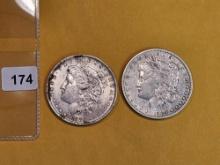 1883-O and 1889-O Morgan Dollars