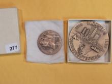 Large and Small high relief Illinois Medals