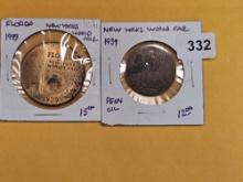 Two 1939 World's Fair medals