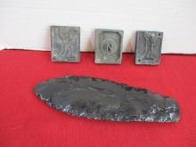 Obsidian 9" Point w/ Cast Iron Molds