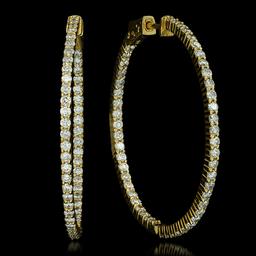 14K Yellow Gold and 3.32ct Diamond Earrings