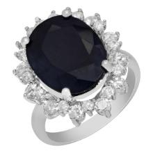 14k White Gold 10.75ct Sapphire 1.69ct Diamond Ring