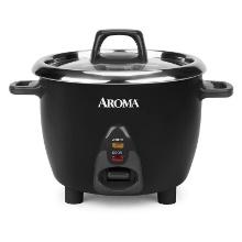 Aroma 6-Cup Rice Cooker with Stainless Steel Inner Pot, Multicolor, 6 CUP, Retail $49.99