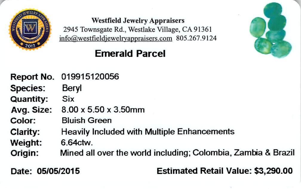 6.64 ctw Oval Mixed Emerald Parcel
