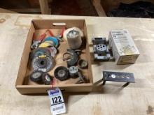 Box lot of Dowel former, Craftsman Dowling Jig, Angle grinder blades, and more