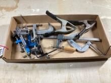 Box lot of spring clamps and c - clamps