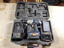 18 Volt GMC cordless drill with two batteries and charger