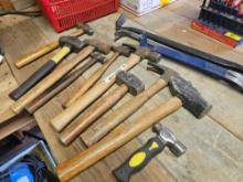 GROUP LOT OF HAMMERS AND PRY BARS