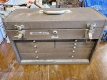VINTAGE PARK MACHINIST TOOL BOX WITH CONTENTS